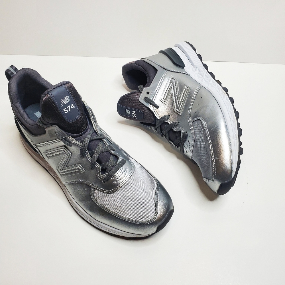 New Balance Silver Metallic 574 Punk US 8 Sneakers